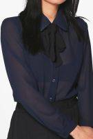 Nicole Black Shirt with Bauhaus Brand Necktie-3