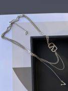 Louis Vuitton silver chain necklace-8