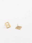 fendi gold square earring-3
