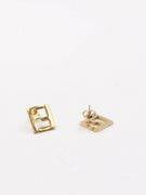 fendi gold square earring-4