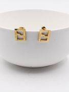 fendi gold square earring-5
