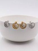 Fendi round silver zircon earrings-2