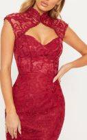 Lace dress with high neck-3