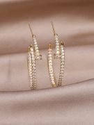 Cartier zircon large stud earring-4