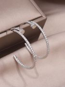 Cartier zircon large stud earring-5