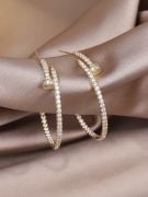 Cartier zircon large stud earring-7
