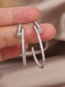 Cartier zircon large stud earring-3