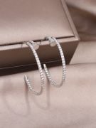Cartier zircon large stud earring-9