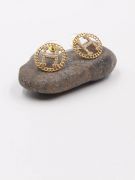 Hormuz gold and silver zircon earring-5