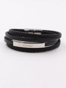 Cartier black leather bracelets for unisex-1