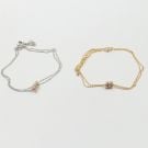Anklet two rounds with colored metal rings-1