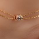 Anklet two rounds with colored metal rings-4