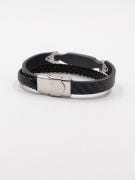 Cartier bracelet for men, black leather, double shine-3