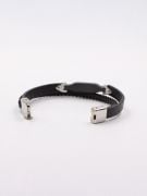 Cartier bracelet for men, black leather, double shine-5