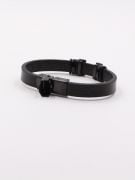 Hormuz bracelet for men, black leather-4