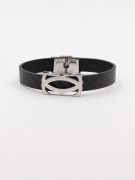Cartier bracelet for men, black leather-1