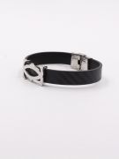 Cartier bracelet for men, black leather-2