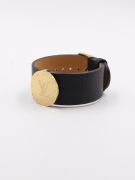 Louis Vuitton black wide leather bracelet-2