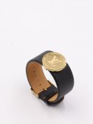 Louis Vuitton black wide leather bracelet-4
