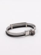 Cartier bracelet for men, black leather, Shine and Leather-4
