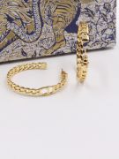 Dior large gold metal earring-5