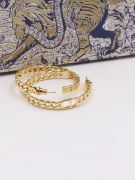 Dior large gold metal earring-6