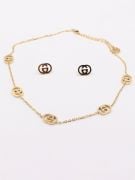 Gucci set, golden soft necklace and earring-1