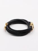 Feragamo Double Leather Black Bracelets-4