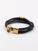 Feragamo Double Leather Black Bracelets-7