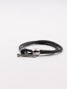 Pandora Black Leather Bracelets-1