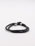 Pandora Black Leather Bracelets-3