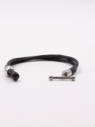 Pandora Black Leather Bracelets-4