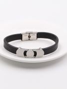 Cartier silver metal leather bracelets for men-1