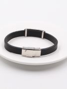 Cartier silver metal leather bracelets for men-3