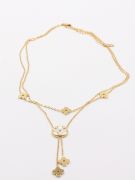Louis Vuitton White Shell Double Layer Necklace-2