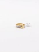 Gold Fendi ring with crystal logo-3