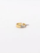 Gold Fendi ring with crystal logo-4