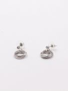 Round earring with soft colored zircon rings-2