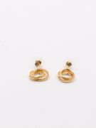 Round earring with soft colored zircon rings-3