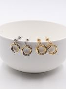 Round earrings with soft, colorful rings-1