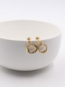 Round earrings with soft, colorful rings-2