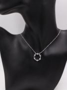 Round cubic zirconia stone necklace-3