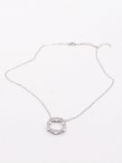 Round cubic zirconia stone necklace-4