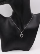 Round necklace, soft rings, colored zircon-4