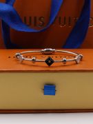 Louis Vuitton Black Silver Bracelet-1