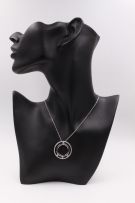 Messika gold and silver round zircon necklace-1