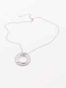 Messika gold and silver round zircon necklace-3