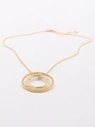 Messika gold and silver round zircon necklace-5