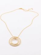 Messika gold and silver round zircon necklace-6