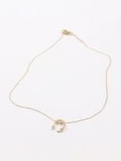 A crescent and star zircon gold chain-3
